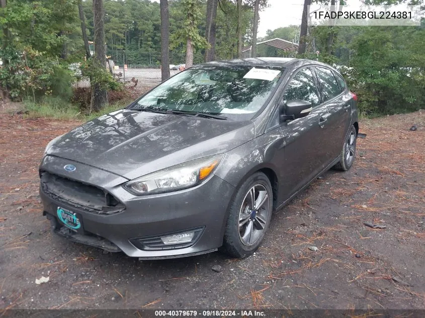 2016 Ford Focus Se VIN: 1FADP3KE8GL224381 Lot: 40379679