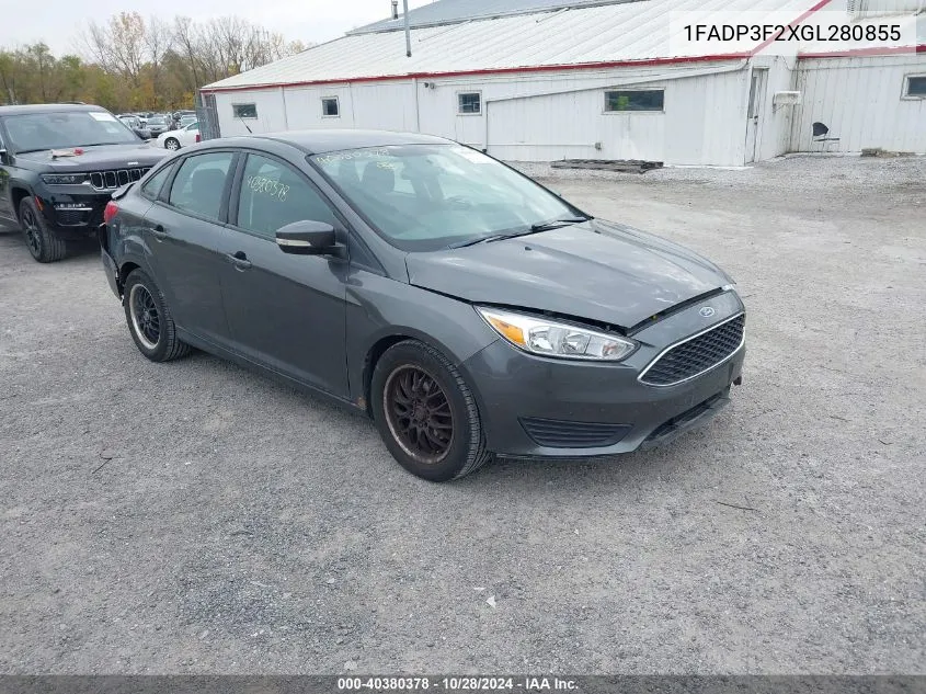 2016 Ford Focus Se VIN: 1FADP3F2XGL280855 Lot: 40380378