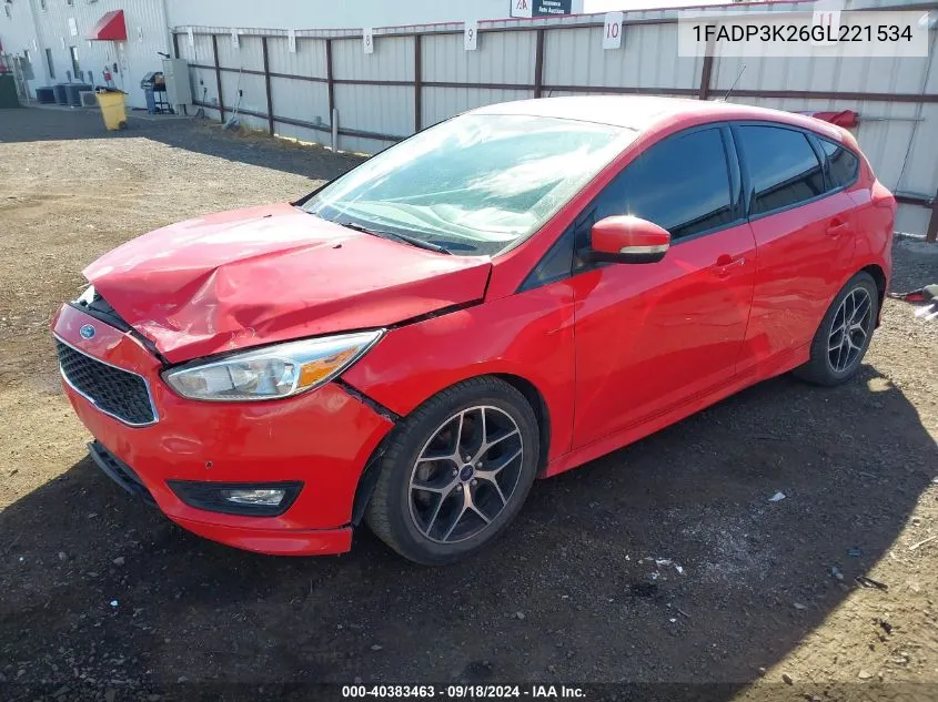 2016 Ford Focus Se VIN: 1FADP3K26GL221534 Lot: 40383463