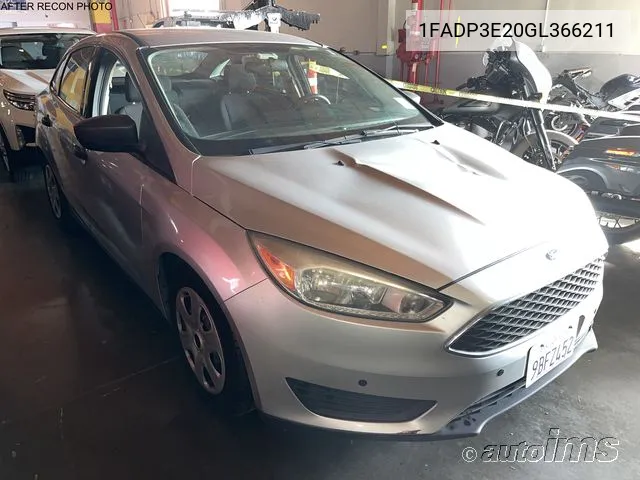 2016 Ford Focus S VIN: 1FADP3E20GL366211 Lot: 40386106