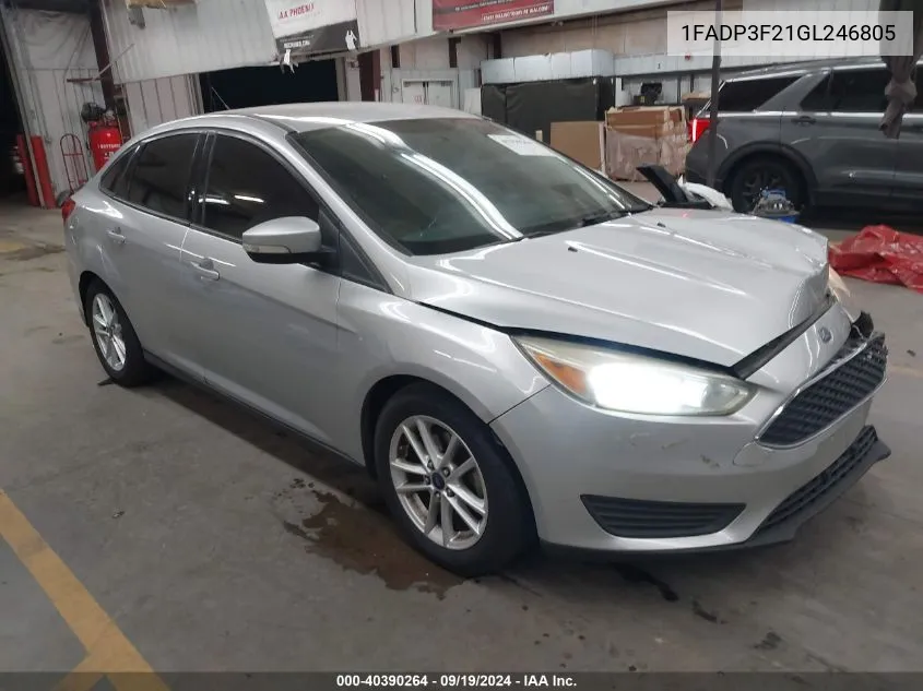 2016 Ford Focus Se VIN: 1FADP3F21GL246805 Lot: 40390264