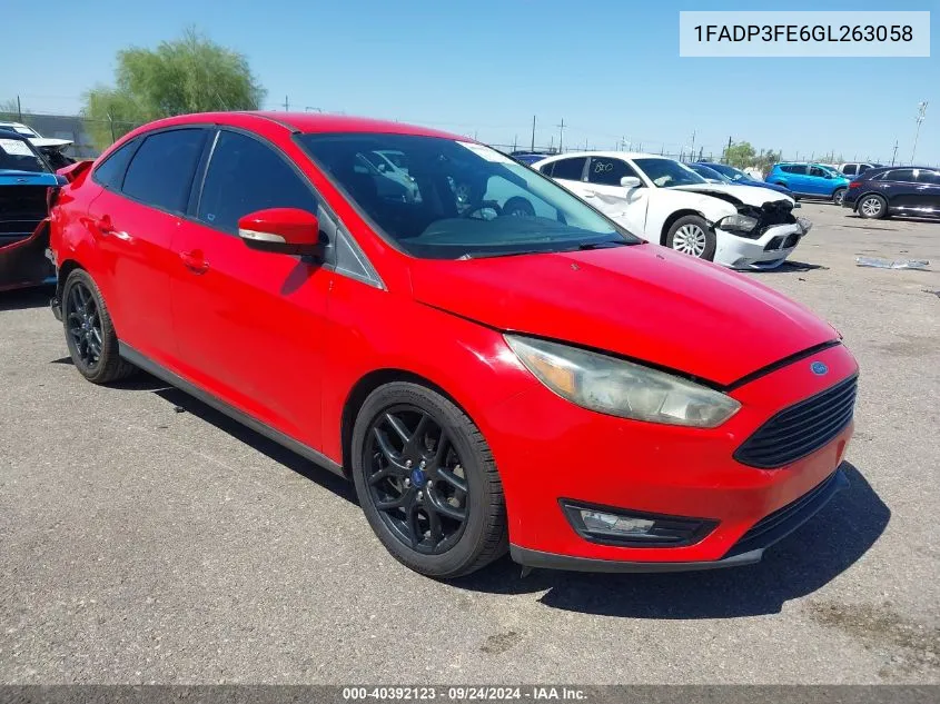 2016 Ford Focus Se VIN: 1FADP3FE6GL263058 Lot: 40392123