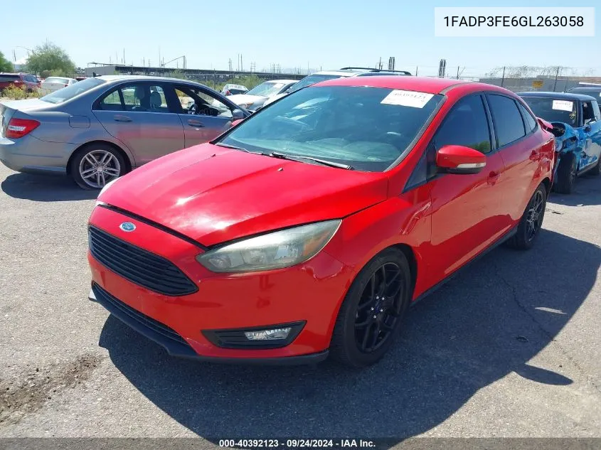 2016 Ford Focus Se VIN: 1FADP3FE6GL263058 Lot: 40392123