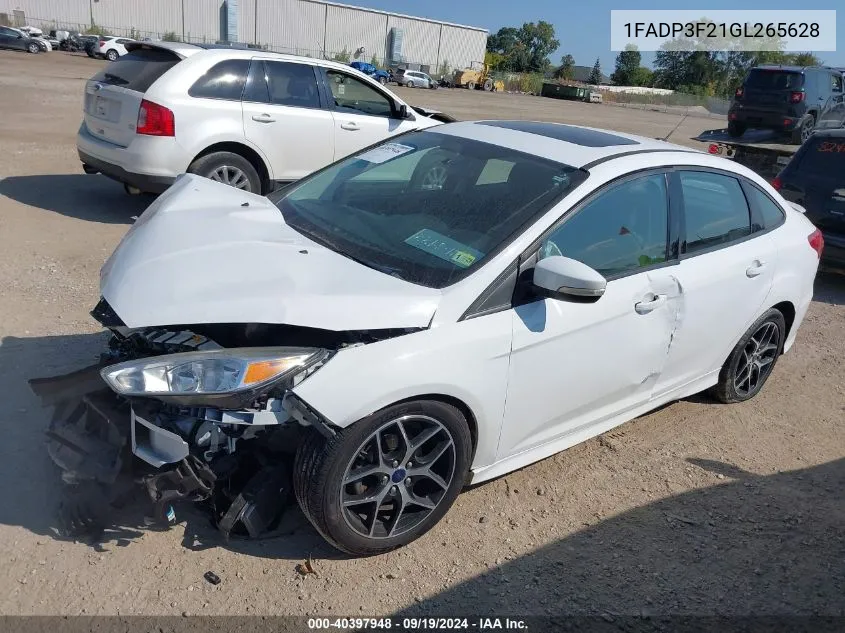 2016 Ford Focus Se VIN: 1FADP3F21GL265628 Lot: 40397948