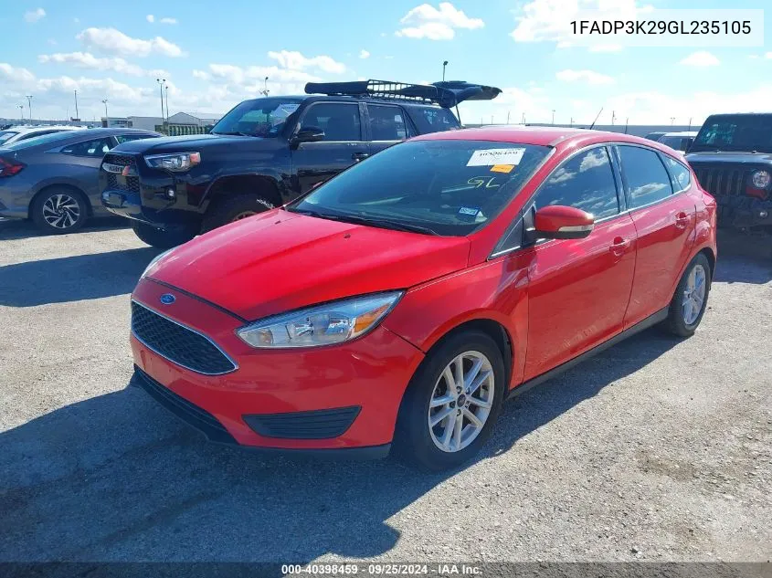 2016 Ford Focus Se VIN: 1FADP3K29GL235105 Lot: 40398459