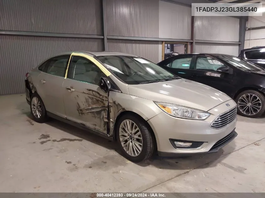 2016 Ford Focus Titanium VIN: 1FADP3J23GL385440 Lot: 40412393