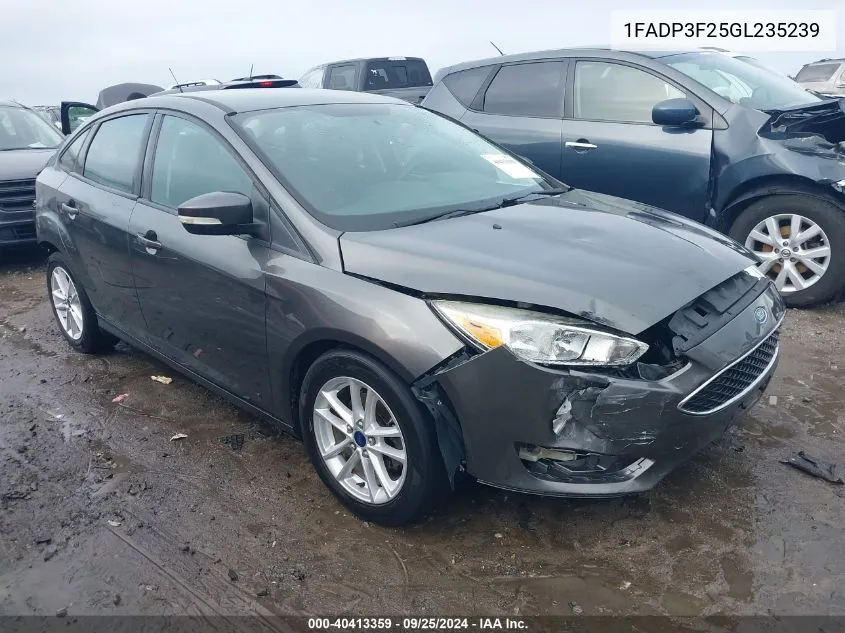 2016 Ford Focus Se VIN: 1FADP3F25GL235239 Lot: 40413359