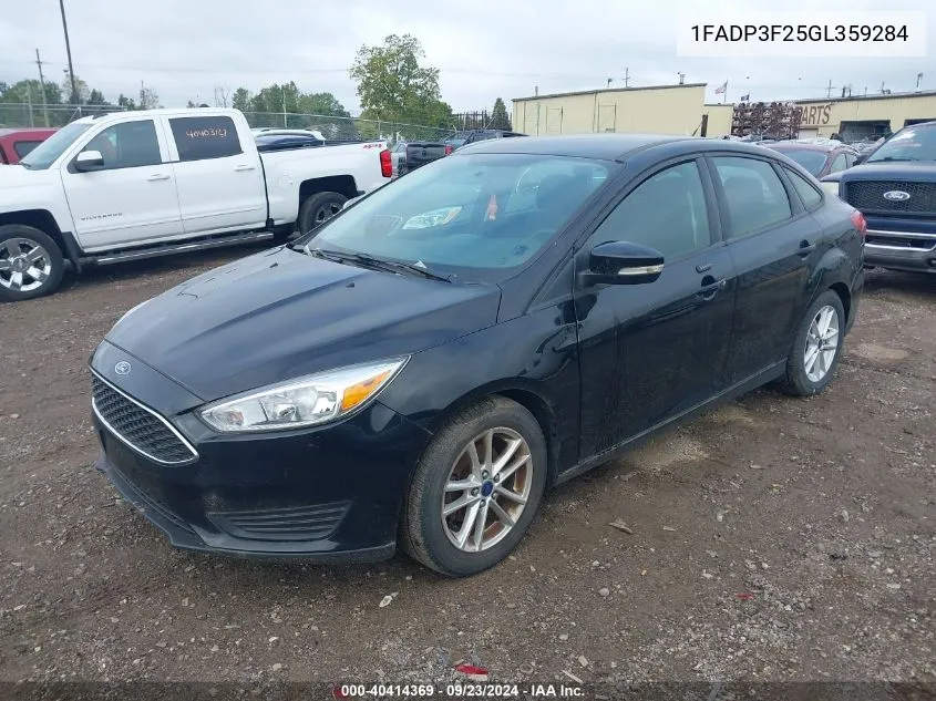 2016 Ford Focus Se VIN: 1FADP3F25GL359284 Lot: 40414369