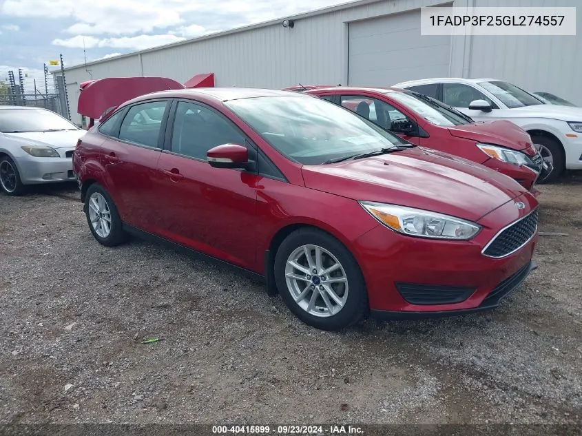 2016 Ford Focus Se VIN: 1FADP3F25GL274557 Lot: 40415899