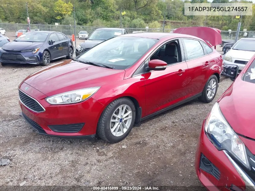 2016 Ford Focus Se VIN: 1FADP3F25GL274557 Lot: 40415899