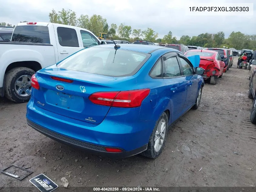 2016 Ford Focus Se VIN: 1FADP3F2XGL305303 Lot: 40420258