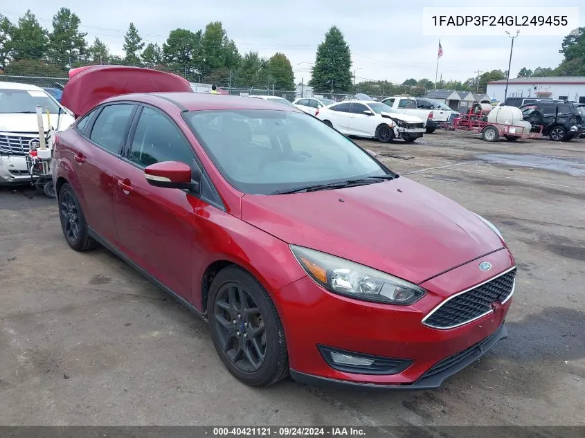 2016 Ford Focus Se VIN: 1FADP3F24GL249455 Lot: 40421121