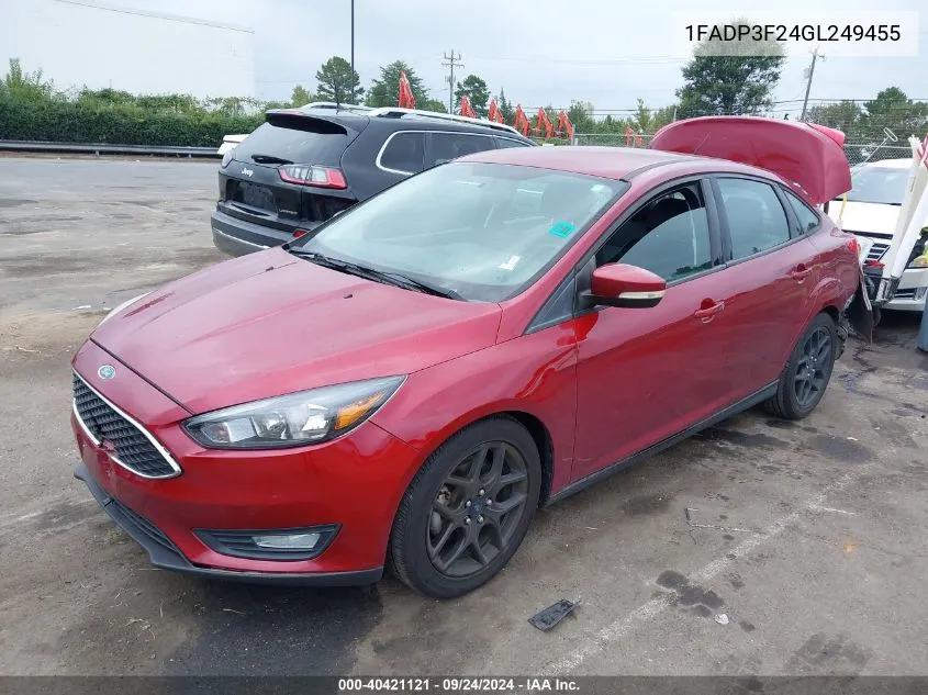 2016 Ford Focus Se VIN: 1FADP3F24GL249455 Lot: 40421121