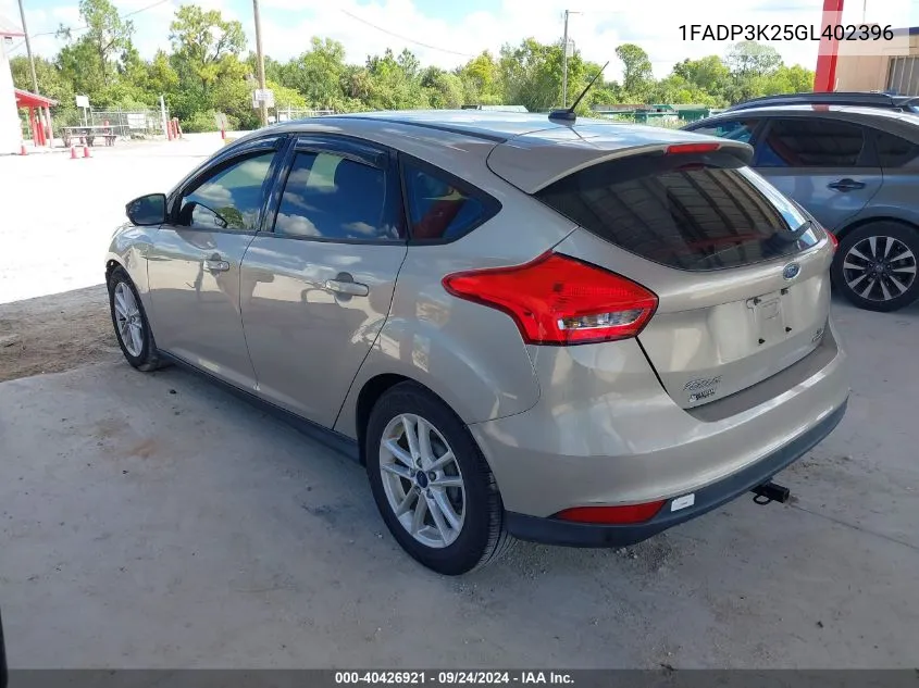 2016 Ford Focus Se VIN: 1FADP3K25GL402396 Lot: 40426921