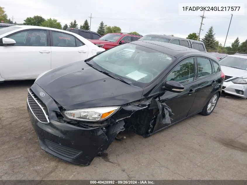 2016 Ford Focus Se VIN: 1FADP3K24GL217577 Lot: 40428992