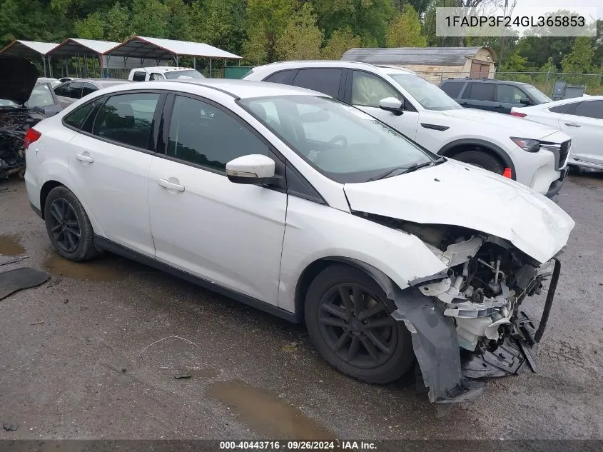 2016 Ford Focus Se VIN: 1FADP3F24GL365853 Lot: 40443716