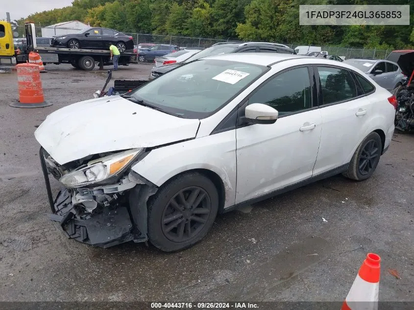 2016 Ford Focus Se VIN: 1FADP3F24GL365853 Lot: 40443716