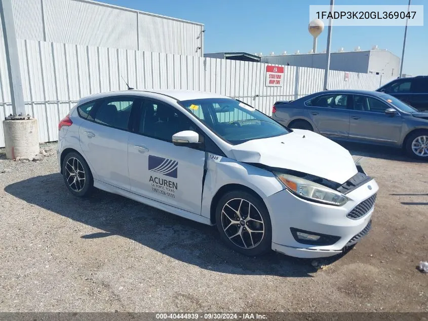 2016 Ford Focus Se VIN: 1FADP3K20GL369047 Lot: 40444939