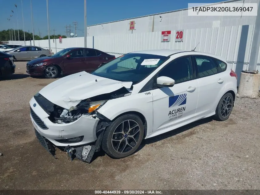 2016 Ford Focus Se VIN: 1FADP3K20GL369047 Lot: 40444939