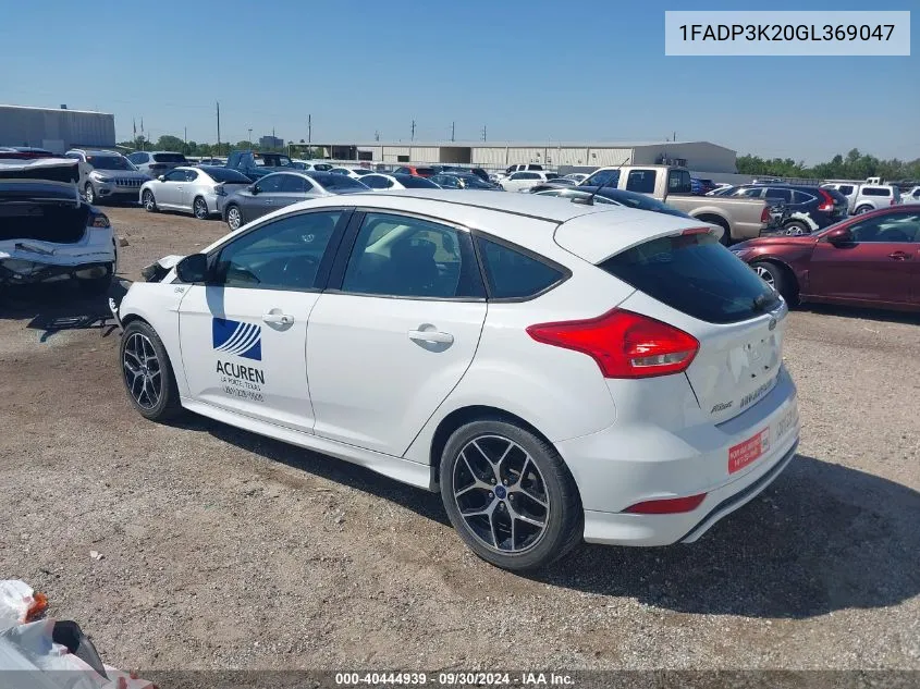 2016 Ford Focus Se VIN: 1FADP3K20GL369047 Lot: 40444939