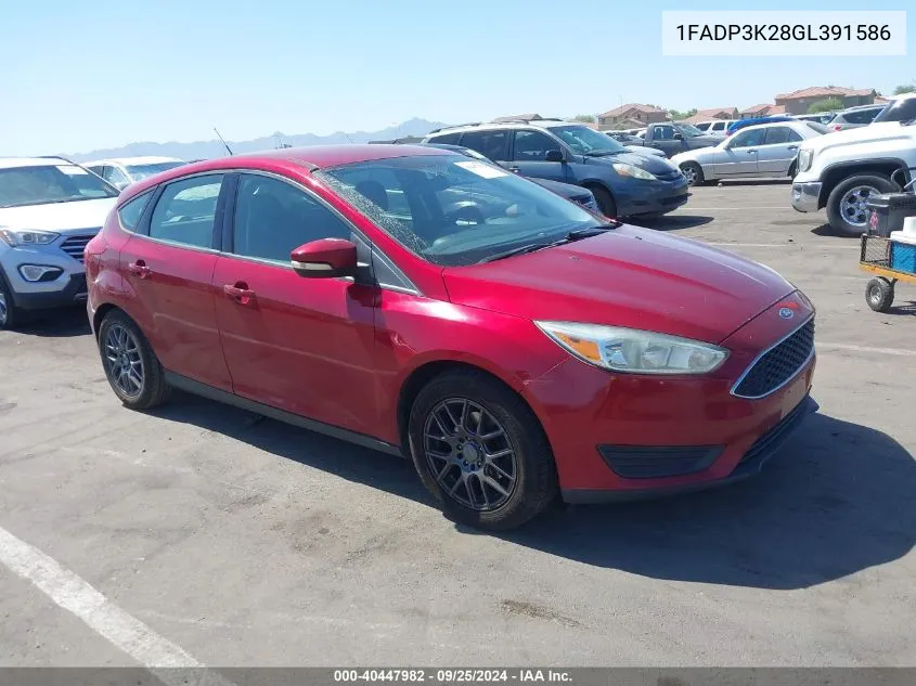 2016 Ford Focus Se VIN: 1FADP3K28GL391586 Lot: 40447982