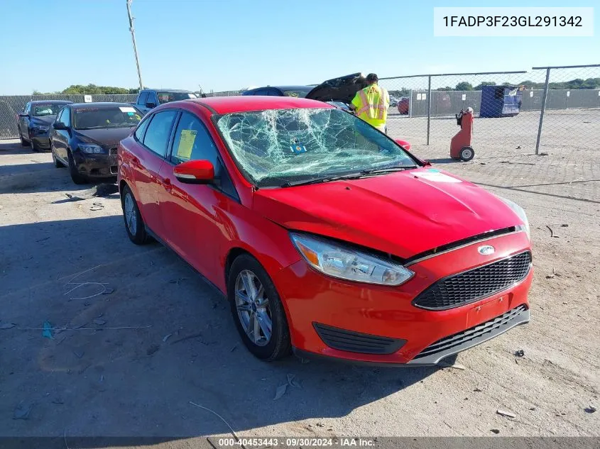 2016 Ford Focus Se VIN: 1FADP3F23GL291342 Lot: 40453443