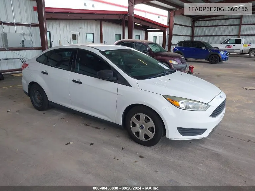 2016 Ford Focus S VIN: 1FADP3E20GL360456 Lot: 40453838