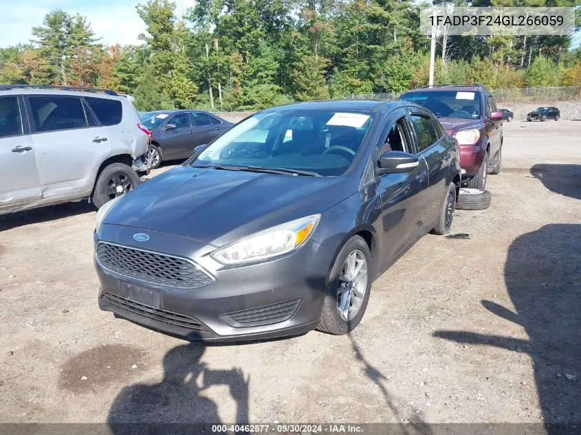 2016 Ford Focus Se VIN: 1FADP3F24GL266059 Lot: 40462577