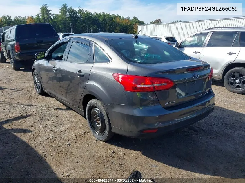 2016 Ford Focus Se VIN: 1FADP3F24GL266059 Lot: 40462577