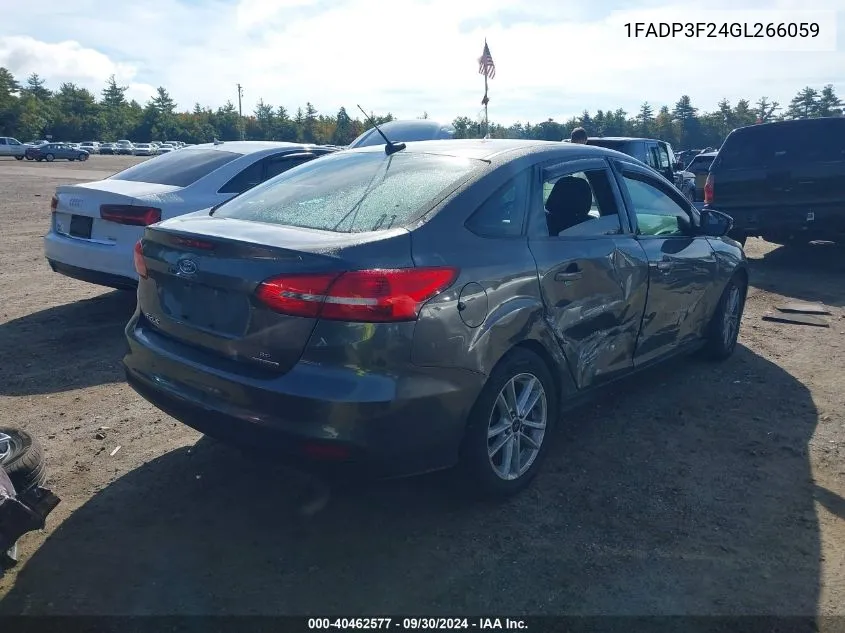 2016 Ford Focus Se VIN: 1FADP3F24GL266059 Lot: 40462577