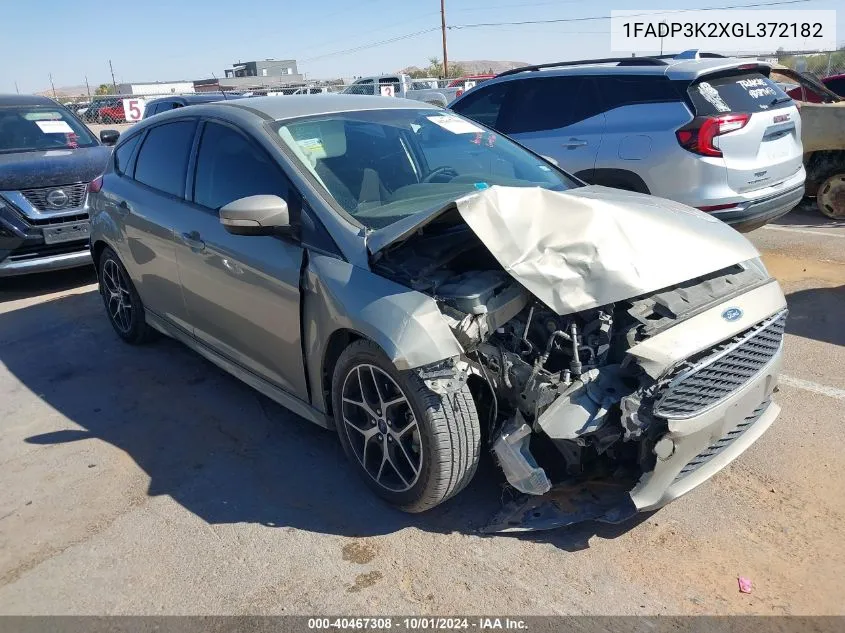 2016 Ford Focus Se VIN: 1FADP3K2XGL372182 Lot: 40467308