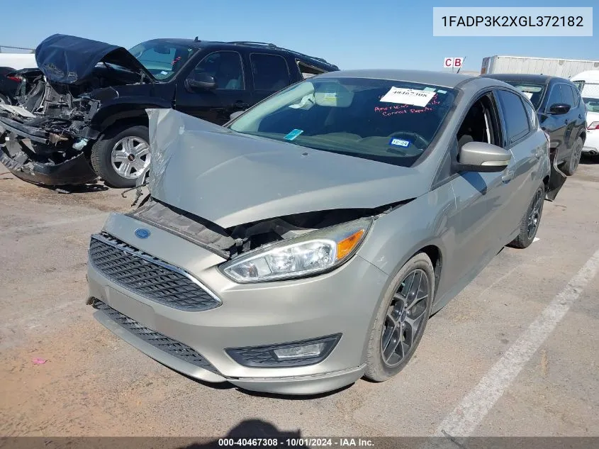 2016 Ford Focus Se VIN: 1FADP3K2XGL372182 Lot: 40467308