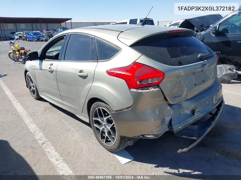 2016 Ford Focus Se VIN: 1FADP3K2XGL372182 Lot: 40467308