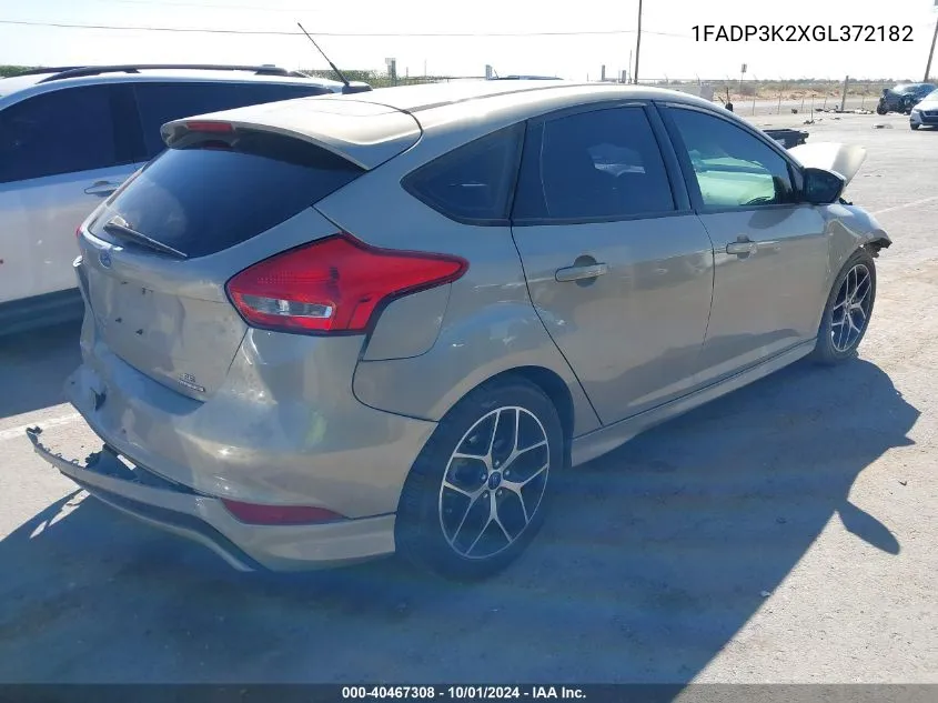 2016 Ford Focus Se VIN: 1FADP3K2XGL372182 Lot: 40467308