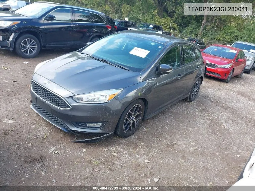 2016 Ford Focus Se VIN: 1FADP3K23GL280041 Lot: 40472799