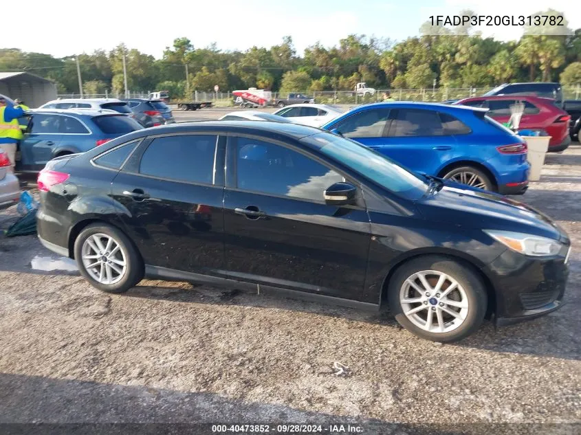 2016 Ford Focus Se VIN: 1FADP3F20GL313782 Lot: 40473852