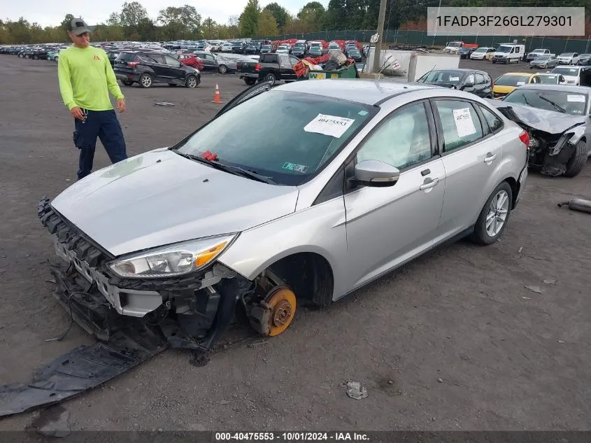 2016 Ford Focus Se VIN: 1FADP3F26GL279301 Lot: 40475553