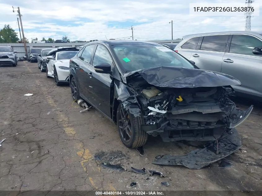 2016 Ford Focus Se VIN: 1FADP3F26GL363876 Lot: 40480184