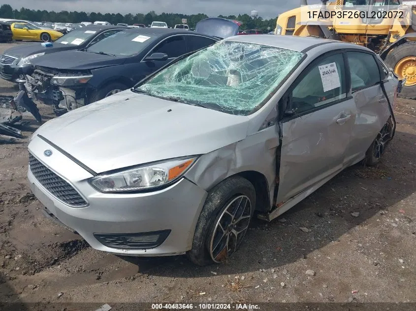 2016 Ford Focus Se VIN: 1FADP3F26GL202072 Lot: 40483646