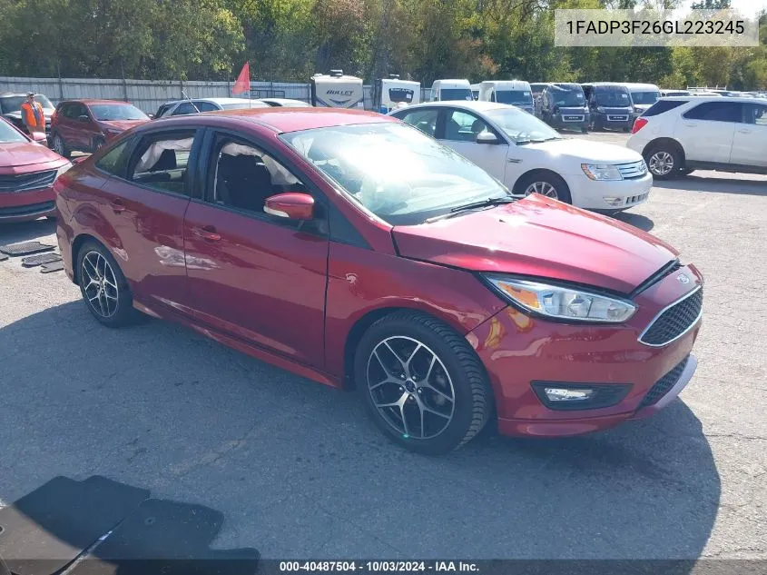 2016 Ford Focus Se VIN: 1FADP3F26GL223245 Lot: 40487504