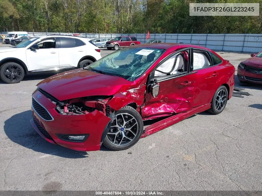 2016 Ford Focus Se VIN: 1FADP3F26GL223245 Lot: 40487504