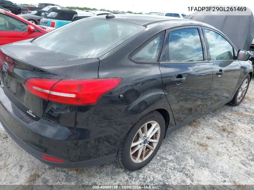 2016 Ford Focus Se VIN: 1FADP3F29GL261469 Lot: 40489199