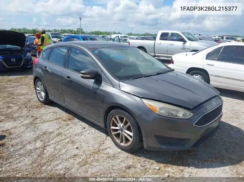 2016 Ford Focus Se VIN: 1FADP3K28GL215377 Lot: 40496835