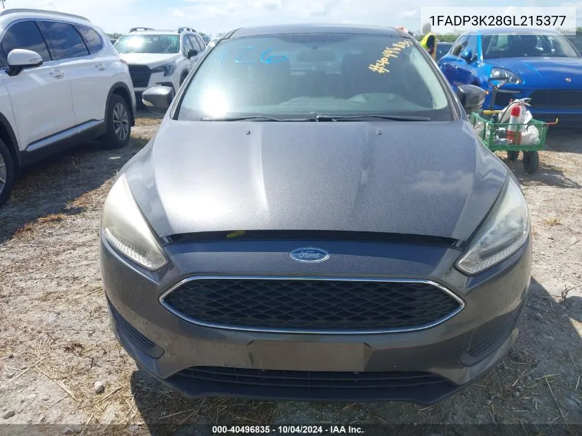 2016 Ford Focus Se VIN: 1FADP3K28GL215377 Lot: 40496835