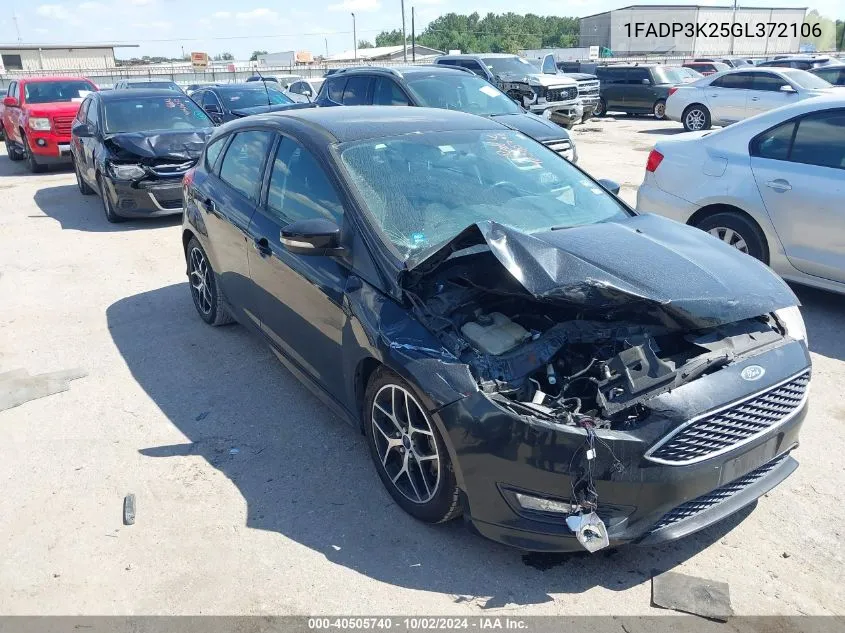 2016 Ford Focus Se VIN: 1FADP3K25GL372106 Lot: 40505740