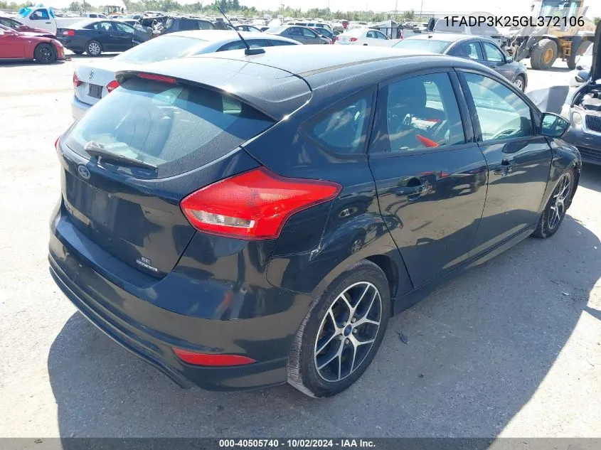 2016 Ford Focus Se VIN: 1FADP3K25GL372106 Lot: 40505740