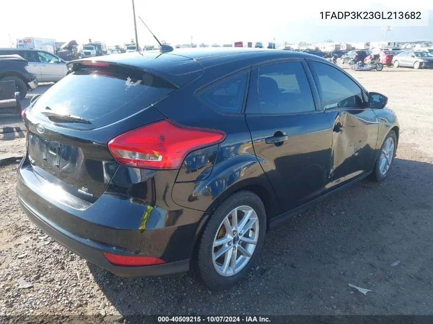 2016 Ford Focus Se VIN: 1FADP3K23GL213682 Lot: 40509215