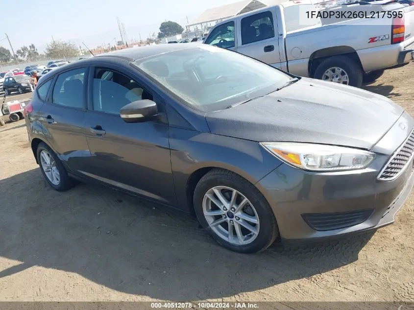 2016 Ford Focus Se VIN: 1FADP3K26GL217595 Lot: 40512078