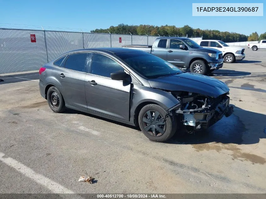 2016 Ford Focus S VIN: 1FADP3E24GL390687 Lot: 40512700