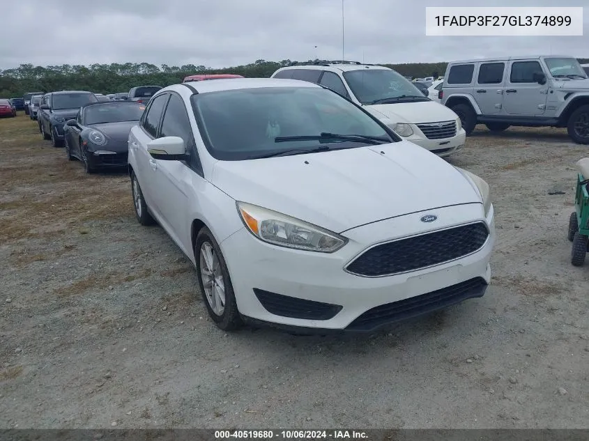 2016 Ford Focus Se VIN: 1FADP3F27GL374899 Lot: 40519680